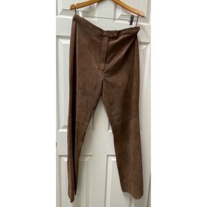 VTG Last Best Place Women's Sz 14 Suede‎ Brown Lined Pants Straight Leg Western